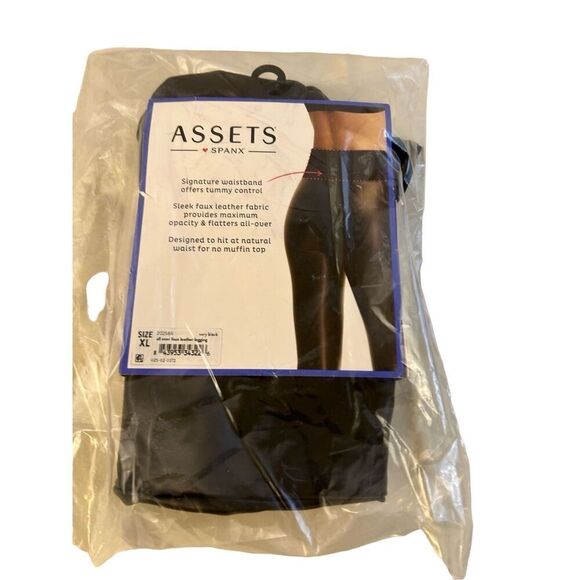 Spanx Assets very black faux shaping leggings xl new Sara Blakely - Picture 1 of 3
